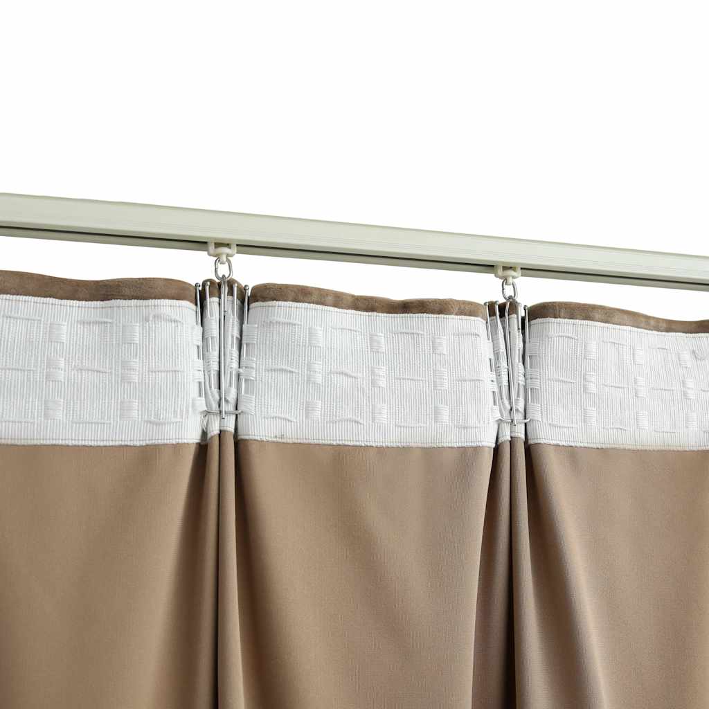 vidaXL Blackout Curtains 2 pcs with Hooks Velvet Beige 140x225 cm 4