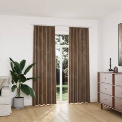 vidaXL Blackout Curtains 2 pcs with Hooks Velvet Beige 140x225 cm 1