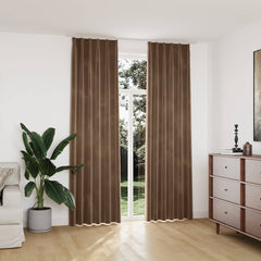 Blackout Curtains 2 pcs with Hooks Velvet Beige 140 x 245 cm