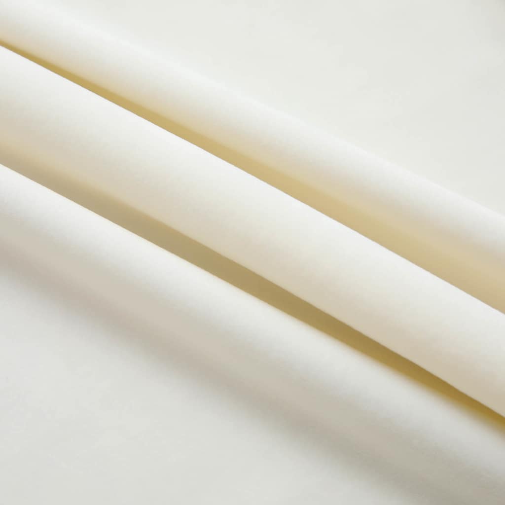 vidaXL Blackout Curtains 2 pcs with Hooks Velvet Cream 140x175 cm 3