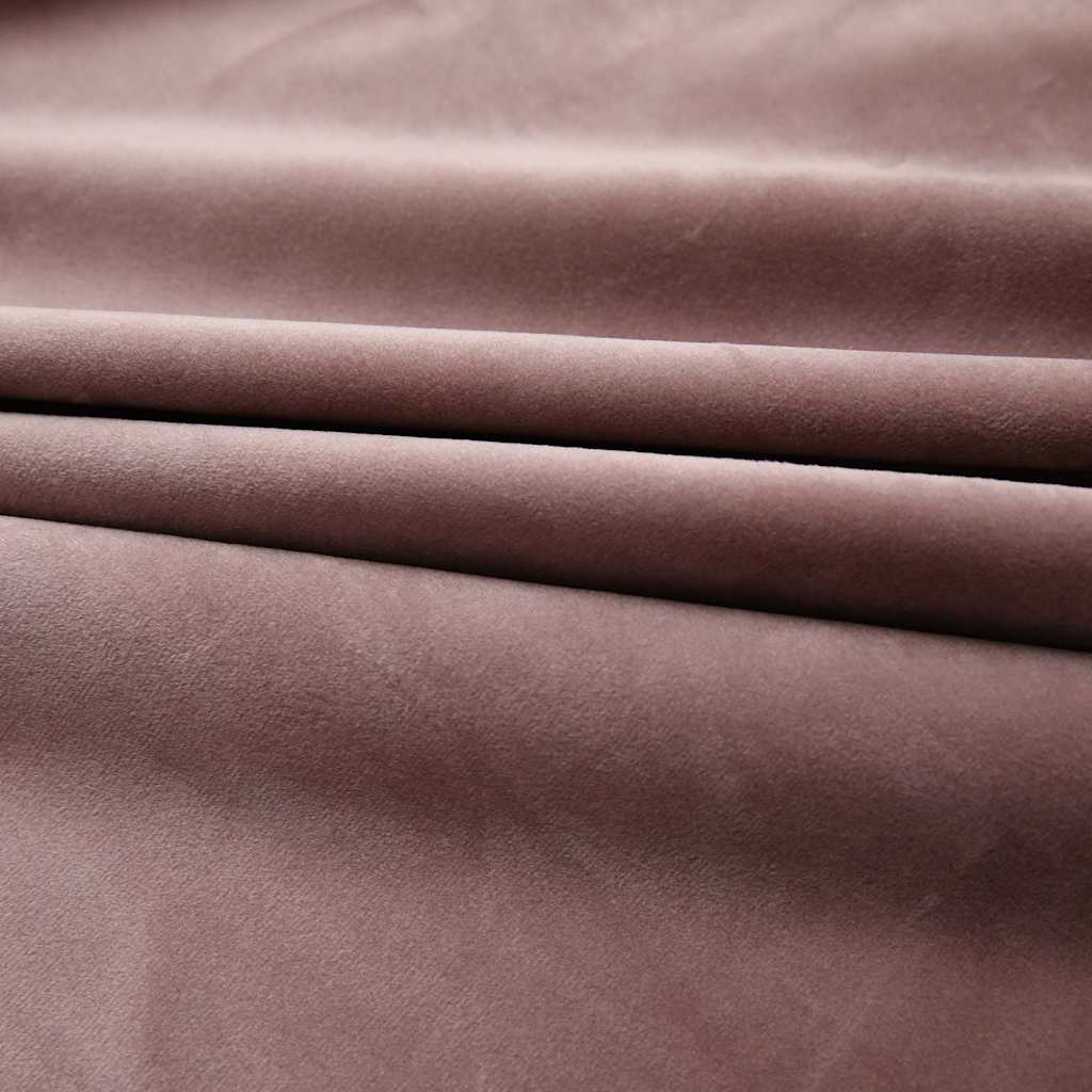 vidaXL Blackout Curtains 2pcs with Hooks Velvet Antique Pink 140x175cm 3