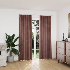 vidaXL Blackout Curtains 2pcs with Hooks Velvet Antique Pink 140x225cm 1
