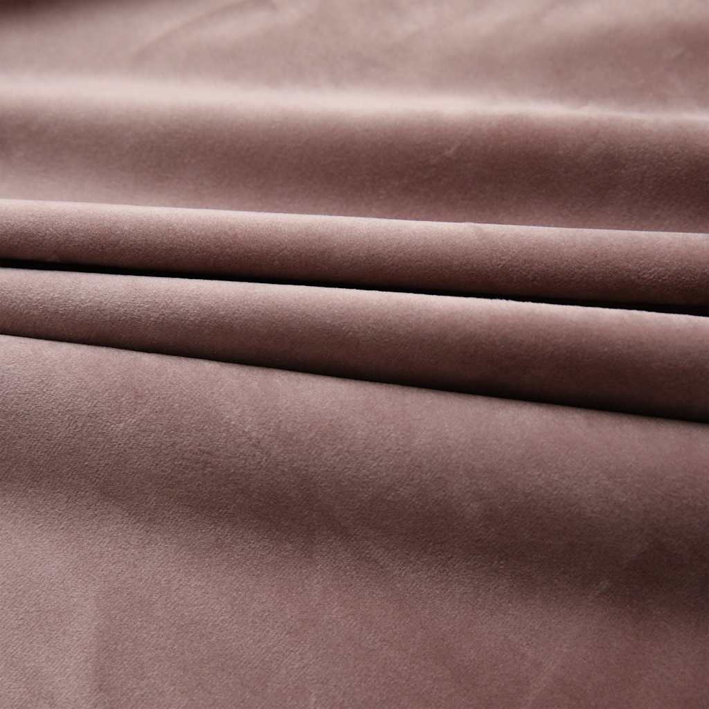 vidaXL Blackout Curtains 2pcs with Hooks Velvet Antique Pink 140x245cm 3