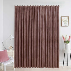 vidaXL Blackout Curtain with Hooks Velvet Antique Pink 290x245 cm 1