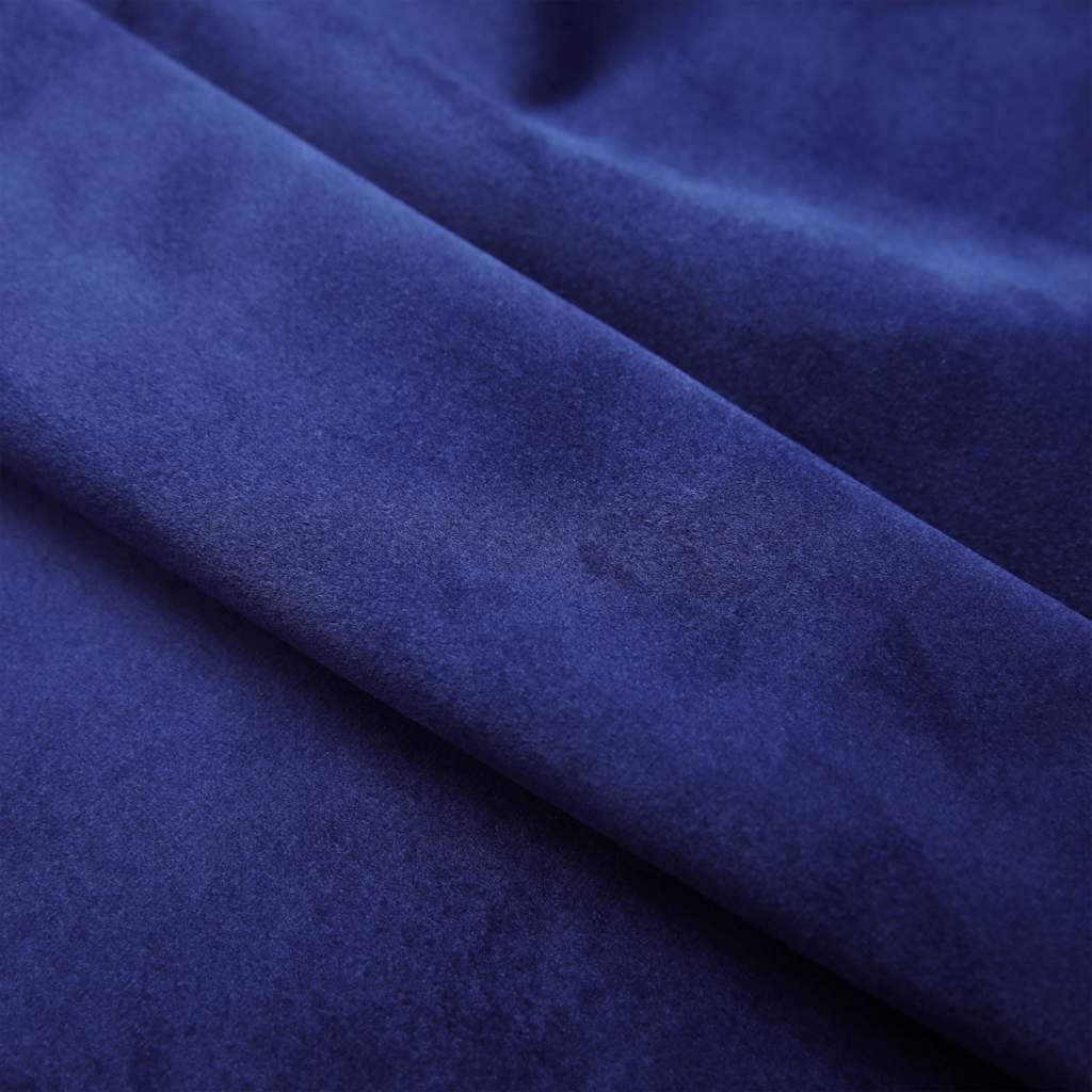 vidaXL Blackout Curtains with Rings 2 pcs Velvet Dark Blue 140x225 cm 4