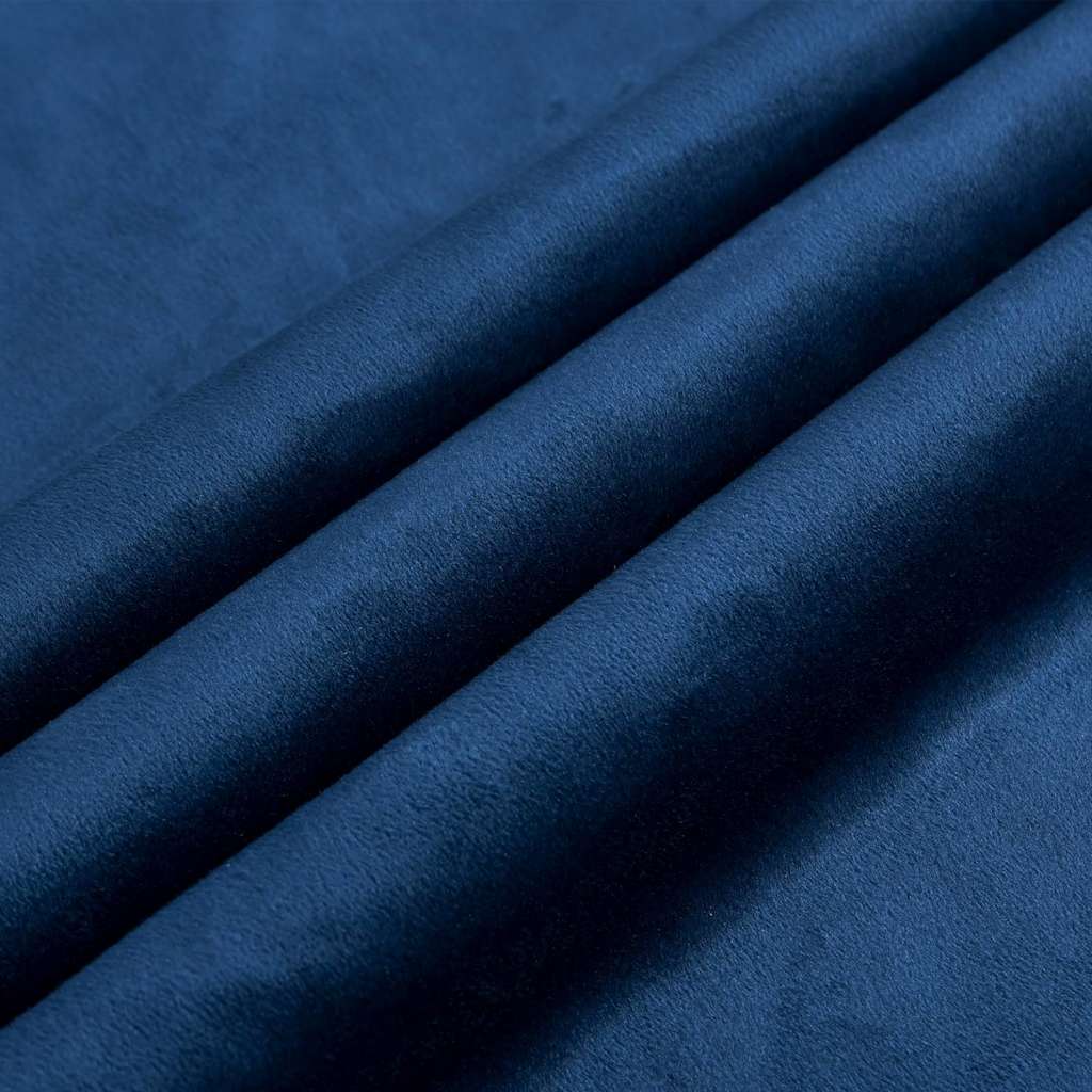 vidaXL Blackout Curtain with Metal Rings Velvet Dark Blue 290x245 cm 5