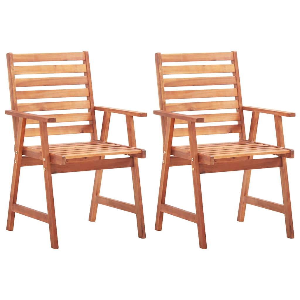 Outdoor Dining Chairs Solid Acacia Wood 2