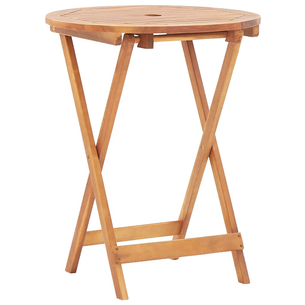 vidaXL Garden Table | Brown | Solid Acacia Wood | Diameter 60 cm x Height 75 cm 2