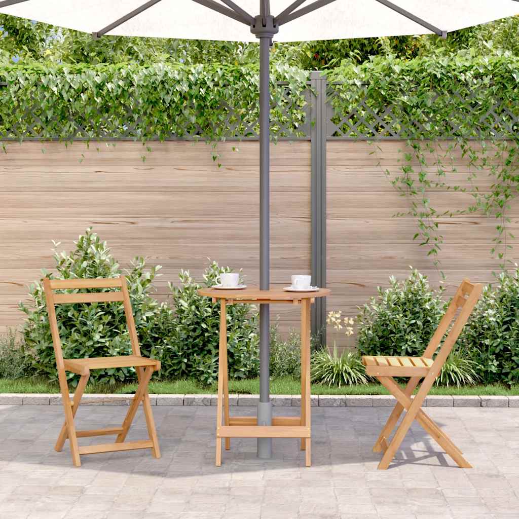 vidaXL Garden Table | Brown | Solid Acacia Wood | Diameter 60 cm x Height 75 cm 3