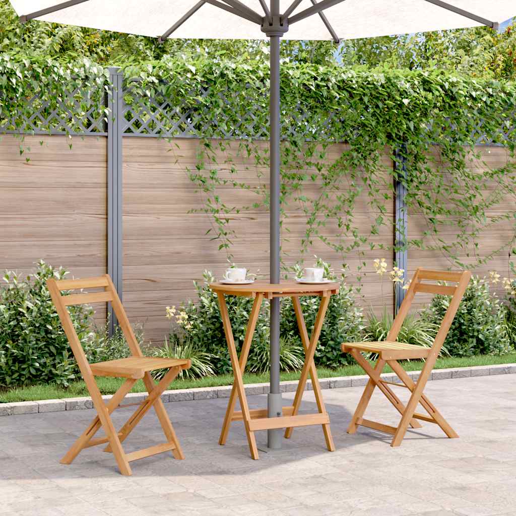 vidaXL Garden Table | Brown | Solid Acacia Wood | Diameter 60 cm x Height 75 cm 1