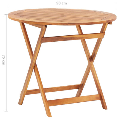 Folding Garden Table 90x75 cm Solid Acacia Wood