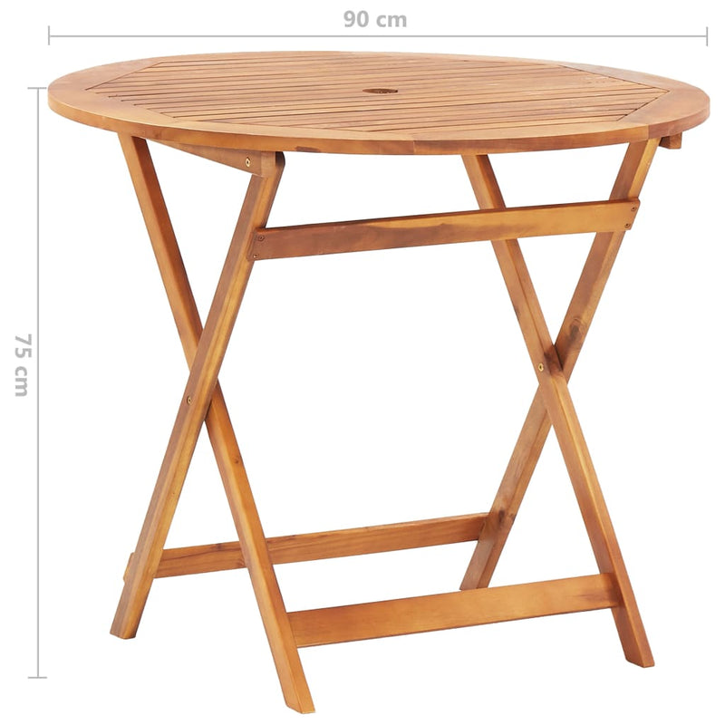 Folding Garden Table 90x75 cm Solid Acacia Wood