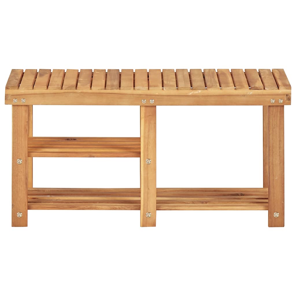 45932 vidaXL Shoe Rack 90x32x46 cm Solid Acacia Wood 2