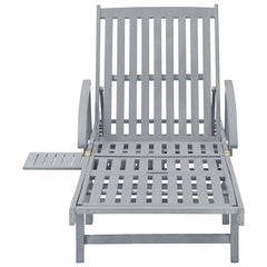 45939 vidaXL Garden Sun Lounger Grey Solid Acacia Wood 2