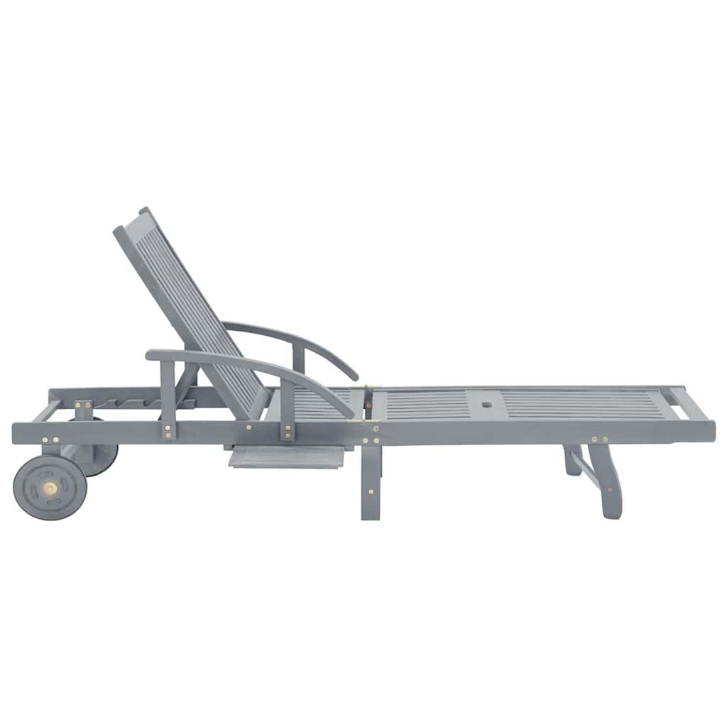 45939 vidaXL Garden Sun Lounger Grey Solid Acacia Wood 4