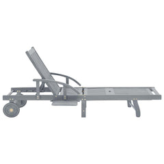 45939 vidaXL Garden Sun Lounger Grey Solid Acacia Wood 4