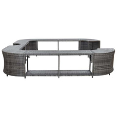 Square Spa Surround 268 x 268 x 55 cm Poly Rattan Grey