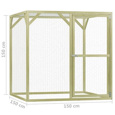 Chicken Cage 1.5x1.5x1.5 m Impregnated Pinewood