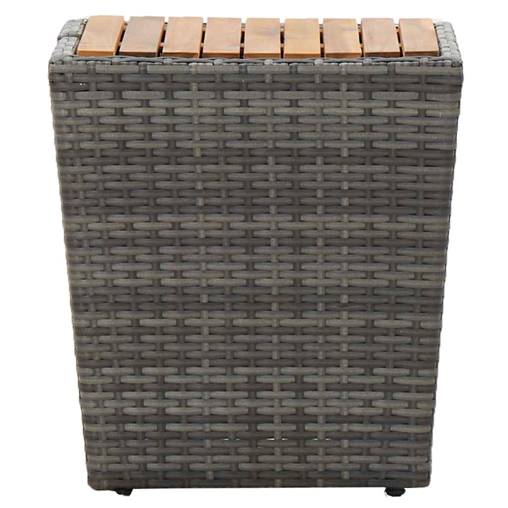 vidaXL Tea Table | Grey and natural wood | PE rattan, steel, solid acacia wood 2