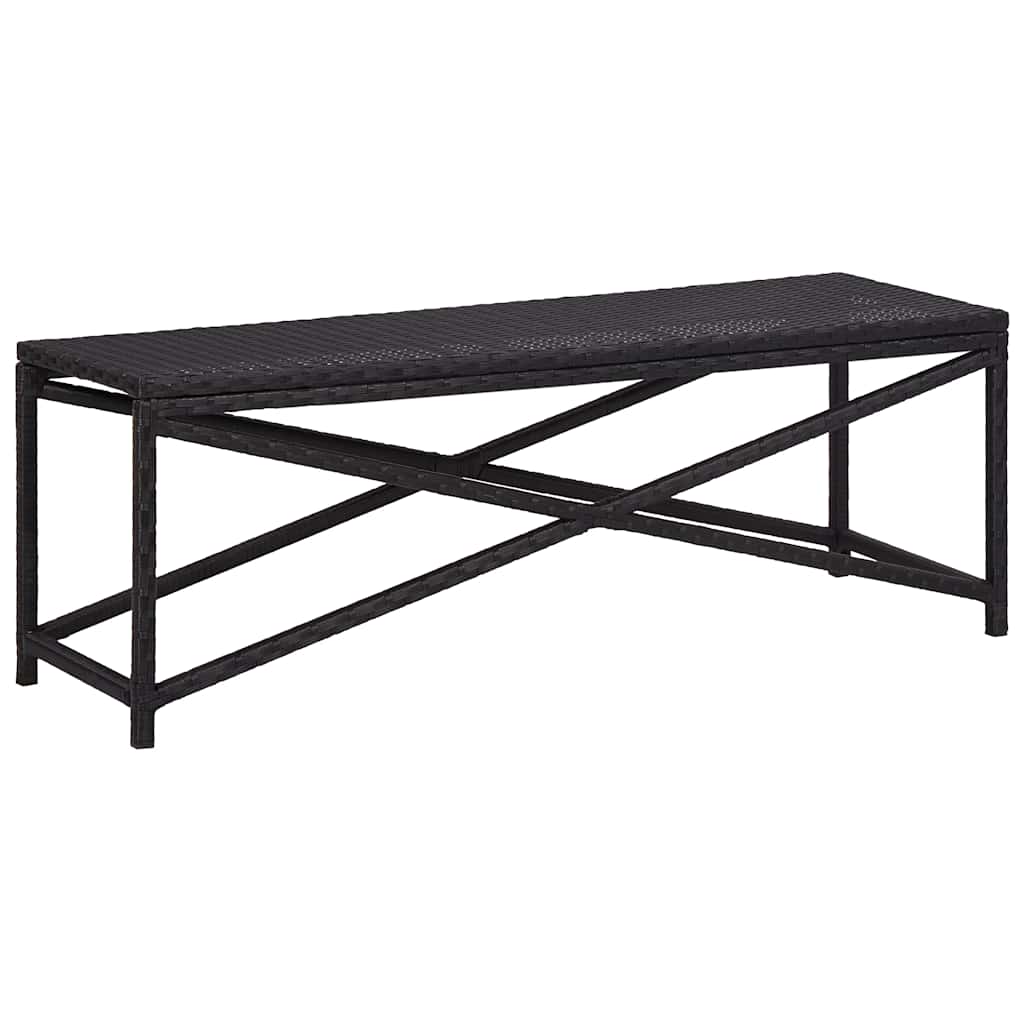 vidaXL Garden Bench 120 cm Poly Rattan Black 1