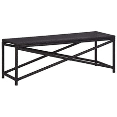 vidaXL Garden Bench 120 cm Poly Rattan Black 1
