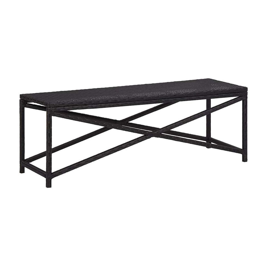 Garden Bench 120 cm Poly Rattan Black