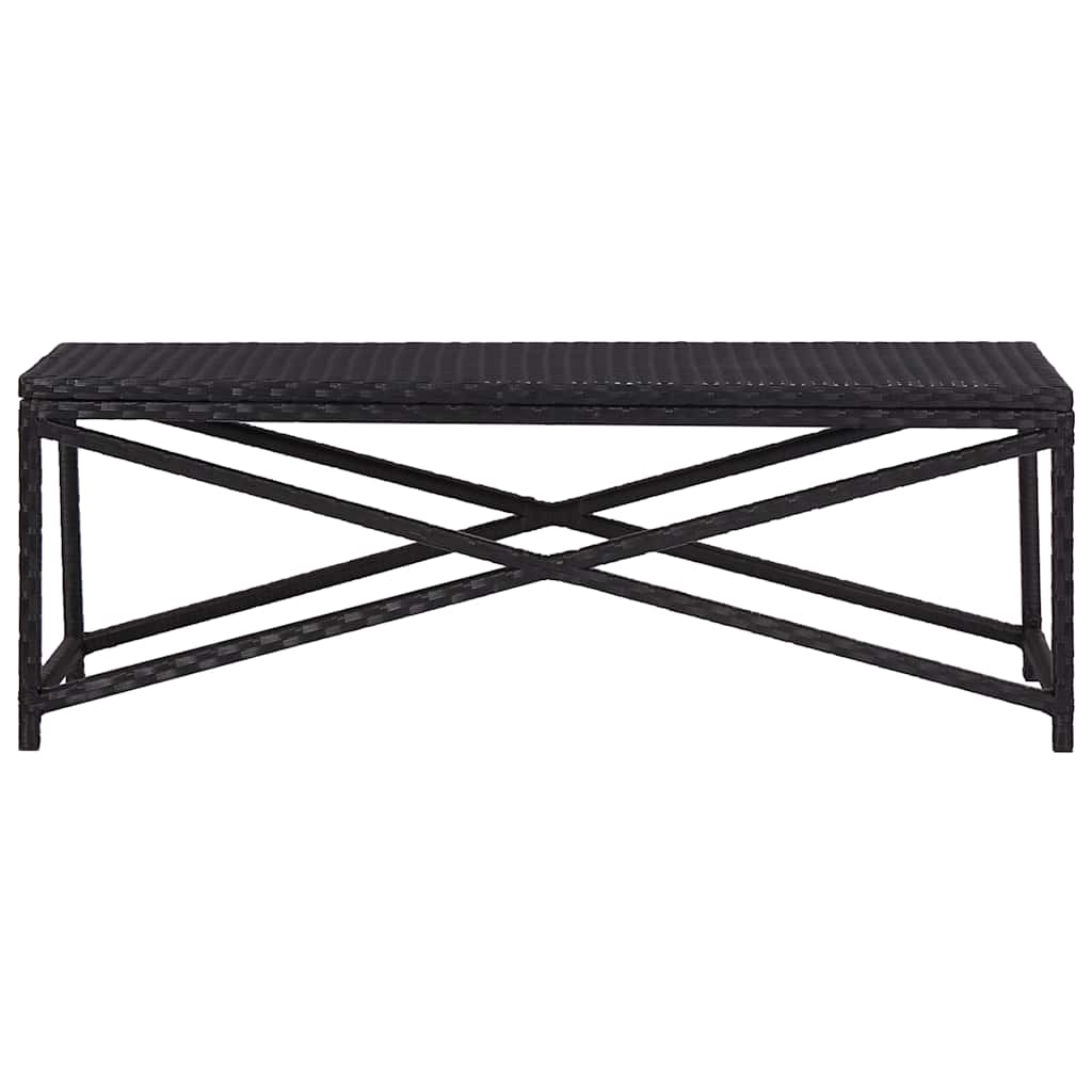 vidaXL Garden Bench 120 cm Poly Rattan Black 2