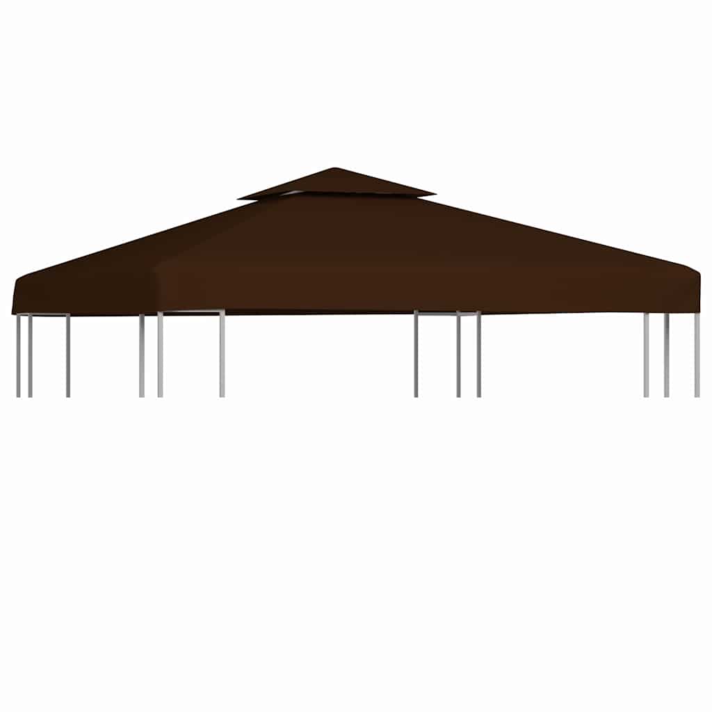 vidaXL 2-Tier Gazebo Top Cover 310 g/m² 3x3 m Brown 1