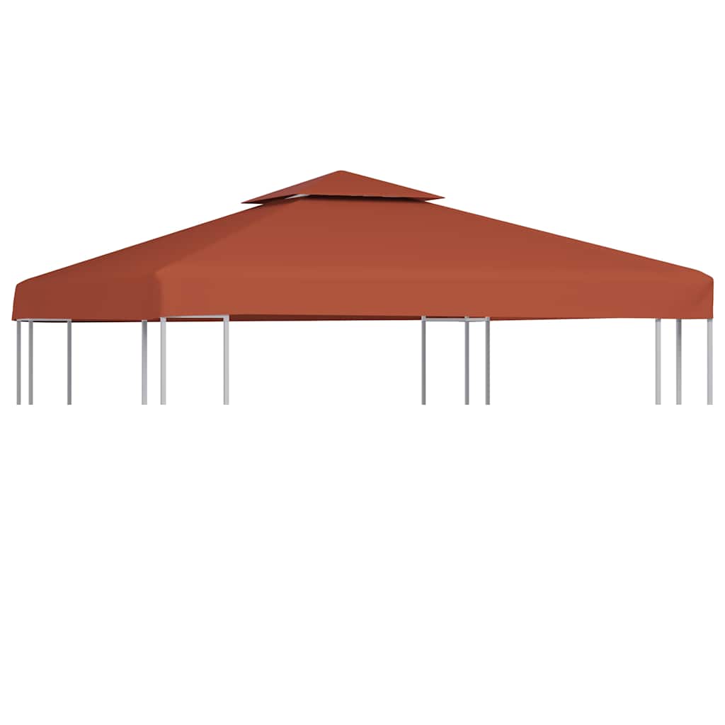 vidaXL 2-Tier Gazebo Top Cover 310 g/m² 3x3 m Terracotta 1