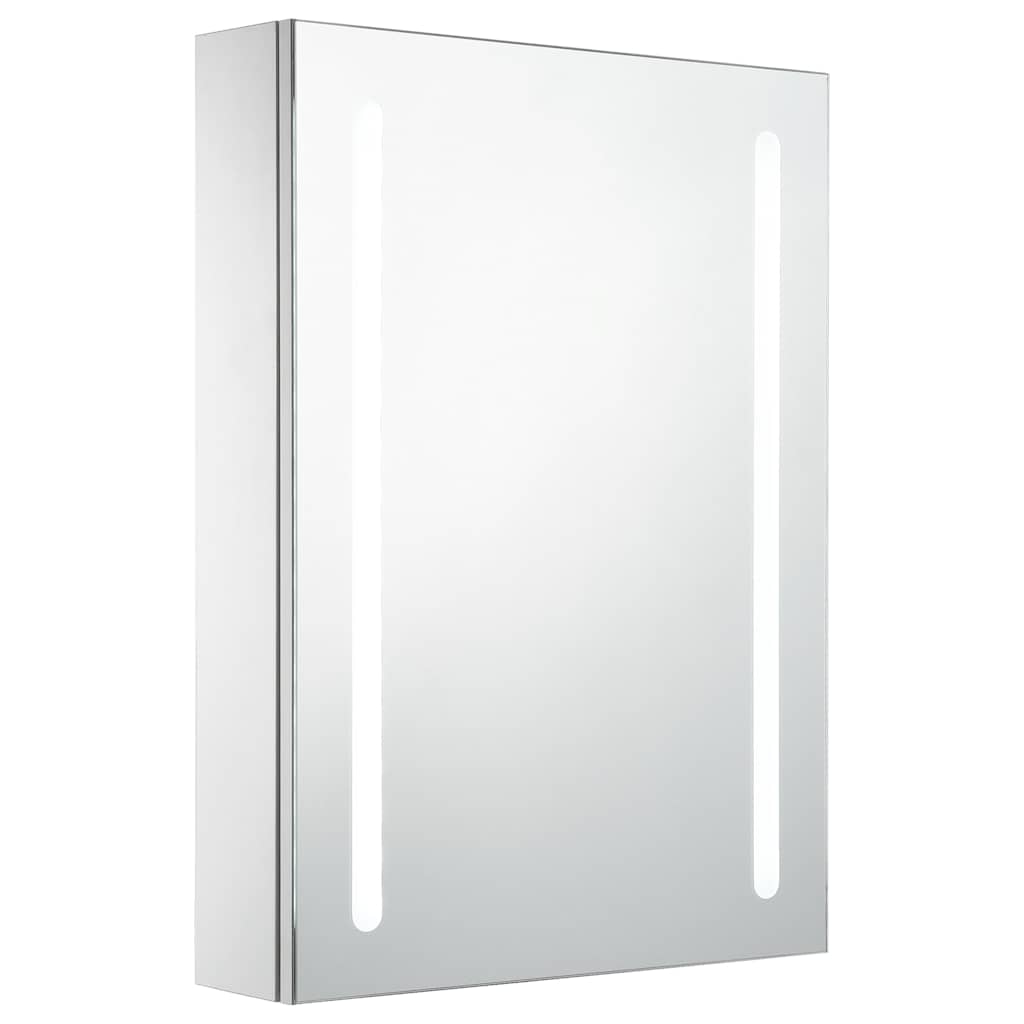 LED Bathroom Mirror Cabinet 50x13x70 cm White and silver