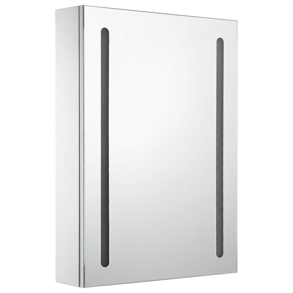LED Bathroom Mirror Cabinet 50x13x70 cm White and silver
