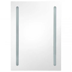 LED Bathroom Mirror Cabinet 50x13x70 cm White and silver