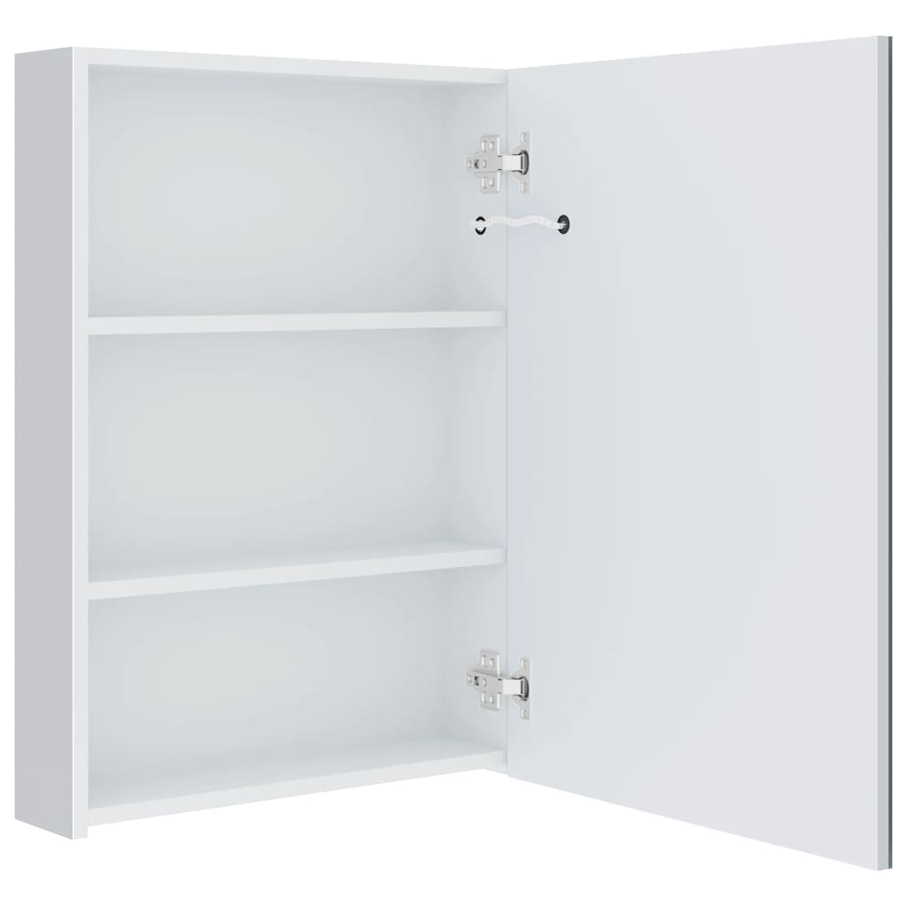 LED Bathroom Mirror Cabinet 50x13x70 cm White and silver