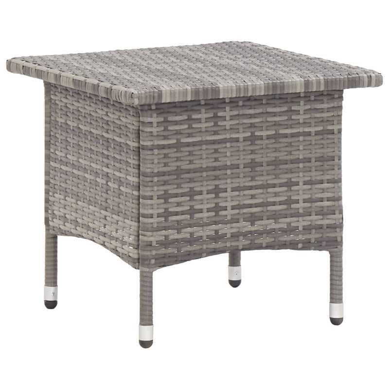 Tea Table Grey 50x50x47 cm Poly Rattan