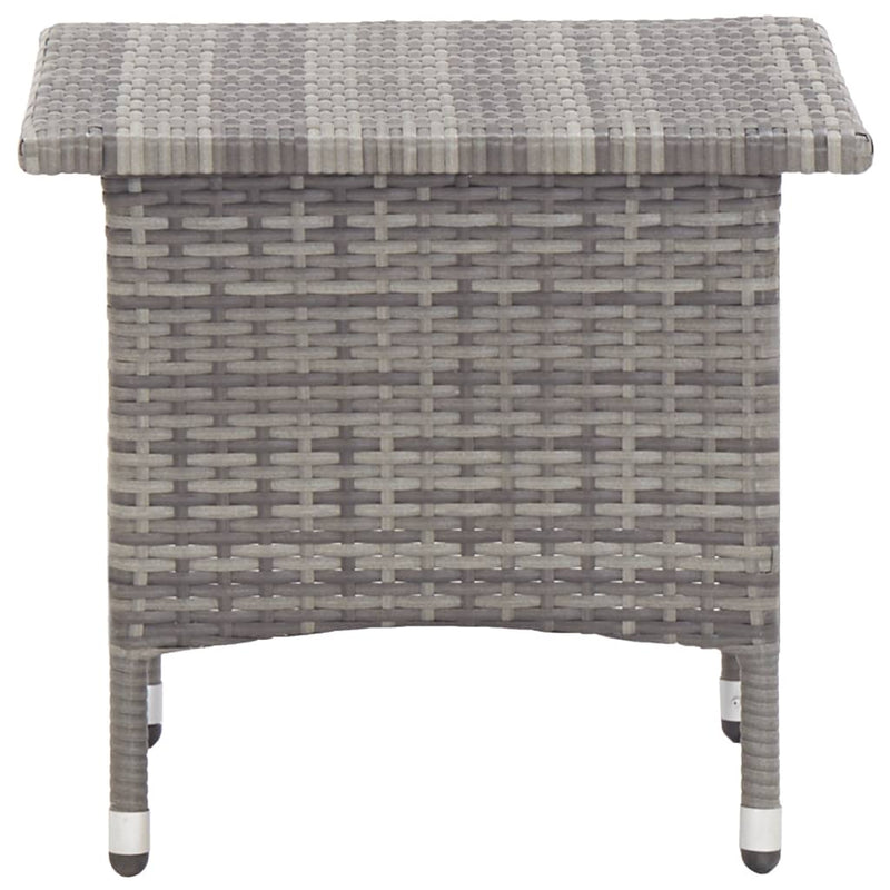 Tea Table Grey 50x50x47 cm Poly Rattan