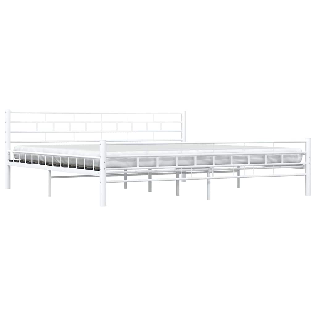 vidaXL Bed Frame White Metal 200x200 cm 3