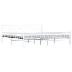 vidaXL Bed Frame White Metal 200x200 cm 3