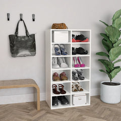 vidaXL Shoe Rack | White | Engineered wood | Approx. 54x34x100.5 cm | Shoe Rack 1