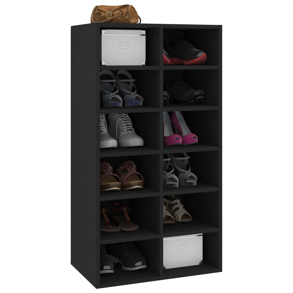 vidaXL Shoe Rack | Black | Engineered Wood | Medium | Shoe Rack | Rectangular 3