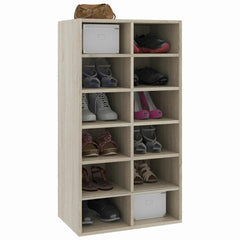 vidaXL Shoe Rack | Sonoma oak | Engineered wood | 54x34x100.5 cm | Shoe Rack 3
