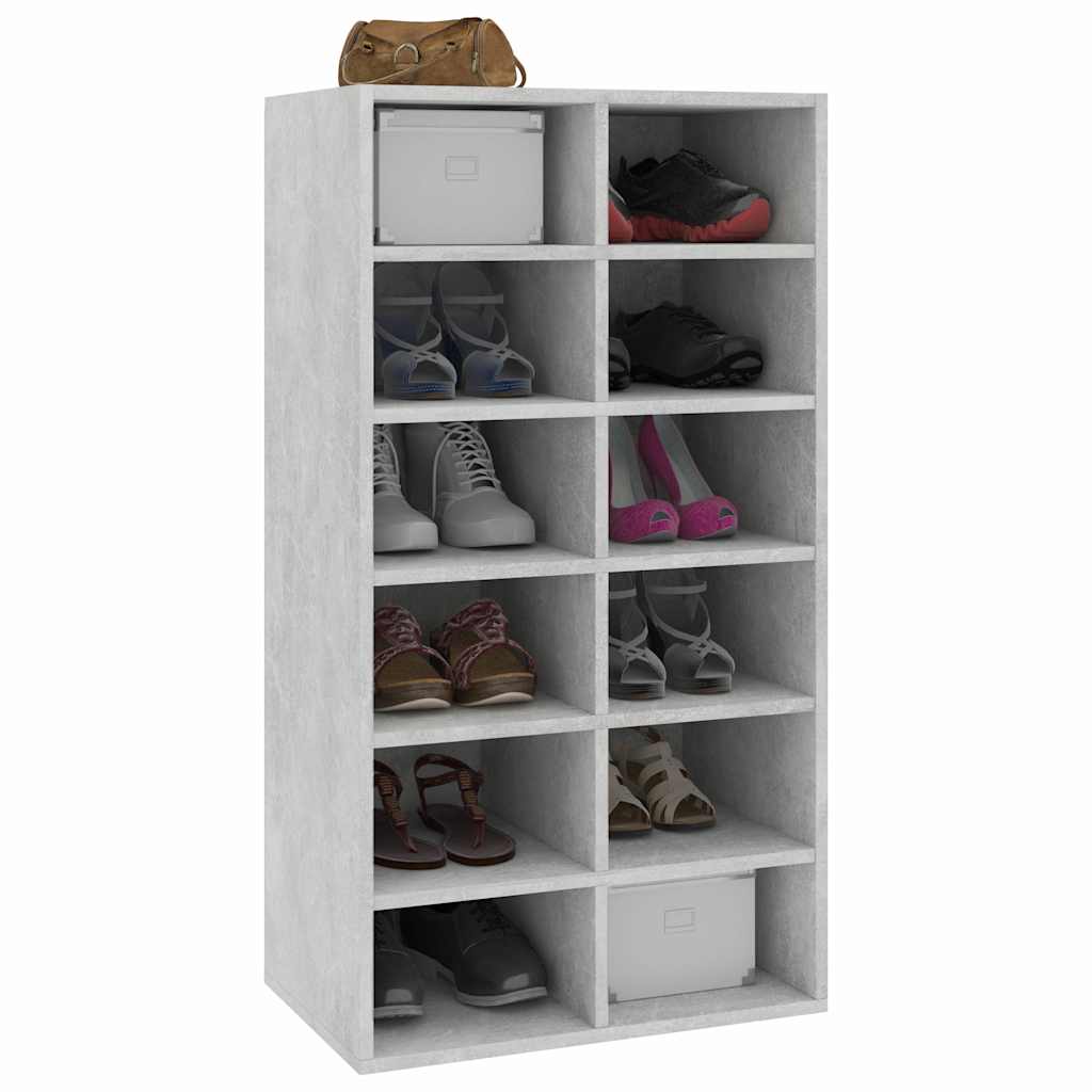 vidaXL Shoe Rack | Concrete Grey | Engineered Wood | Medium | Shoe Rack 3