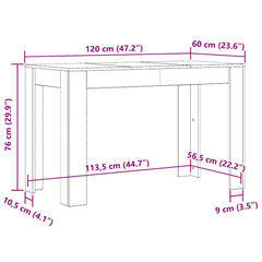 vidaXL Dining Table | Concrete grey | Engineered wood | Standard |  Durable 6