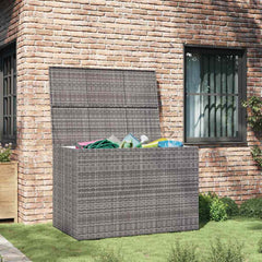 vidaXL Garden Storage Box Grey 150x100x100 cm Poly Rattan 3