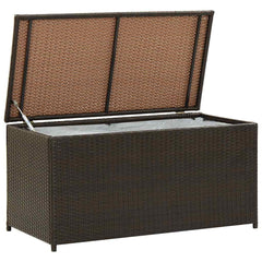 Garden Storage Box Poly Rattan Brown 100 x 50 x 50 cm