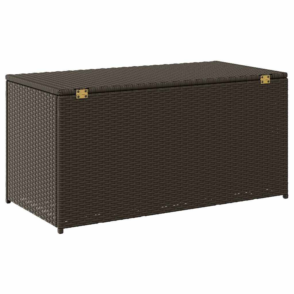 Garden Storage Box Poly Rattan Brown 100 x 50 x 50 cm