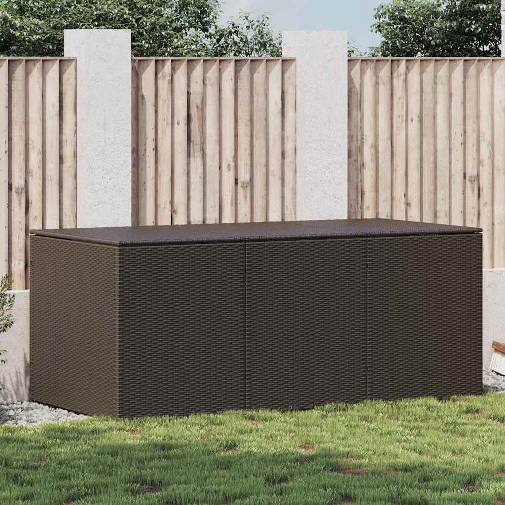 Garden Storage Box Poly Rattan Brown 180 x 90 x 70 cm