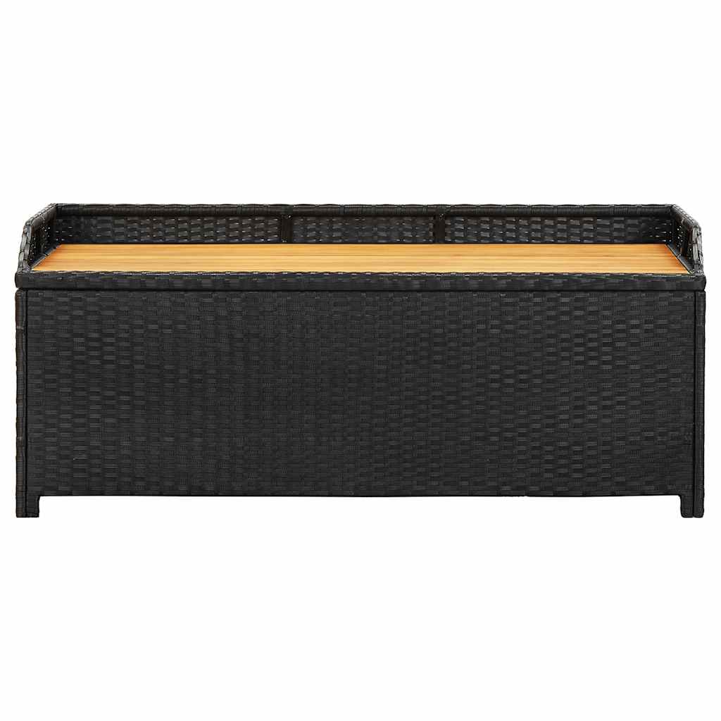 vidaXL Garden Storage Bench 120 cm Poly Rattan Black 4