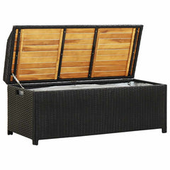 vidaXL Garden Storage Bench 120 cm Poly Rattan Black 5