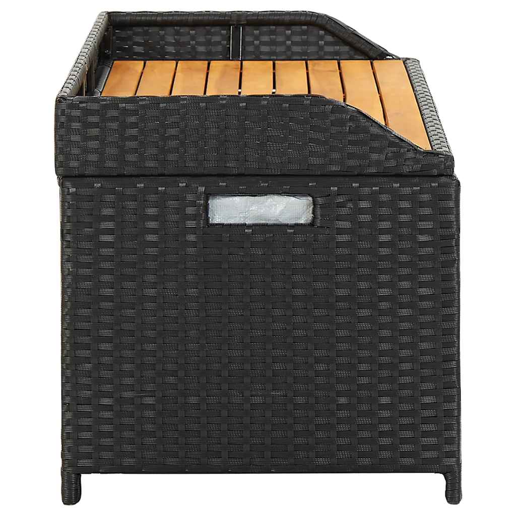 vidaXL Garden Storage Bench 120 cm Poly Rattan Black 6