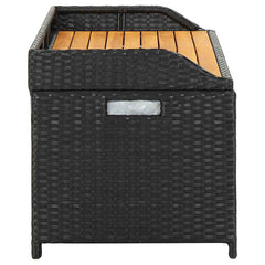 vidaXL Garden Storage Bench 120 cm Poly Rattan Black 6
